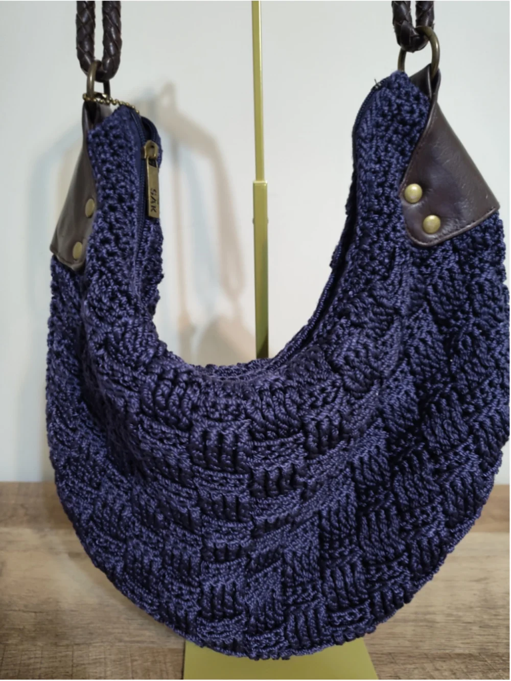 Women's The Sak Navy Blue & Brown Woven Hobo Bag One Size
